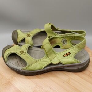KEEN Sandals Womens 10 Sport Green Bali Strap Hook and Loop Closure Flaws